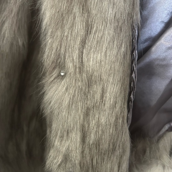 Adrienne Landau Faux Fur Teddy Jacket in Grey - Picture 5 of 6